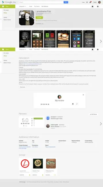 Lansdowne Pub mobile loyalty archive
