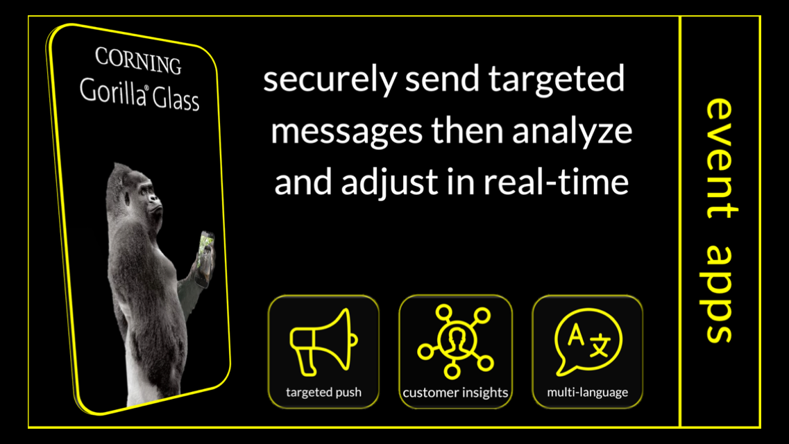 Corning Gorilla Glass event app, targeted messaging, and customer insights