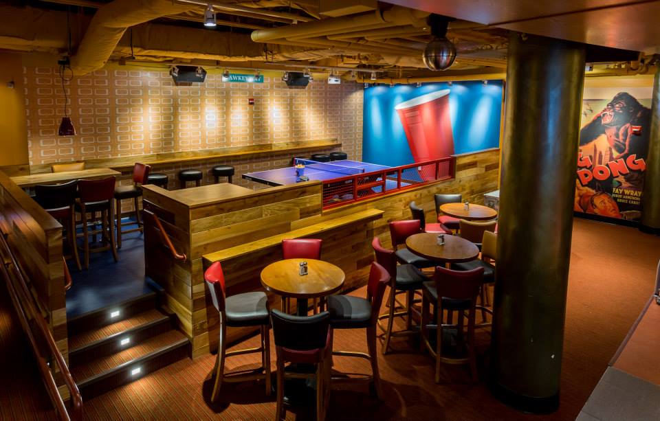 Blazing Paddles venue with table-tennis tables