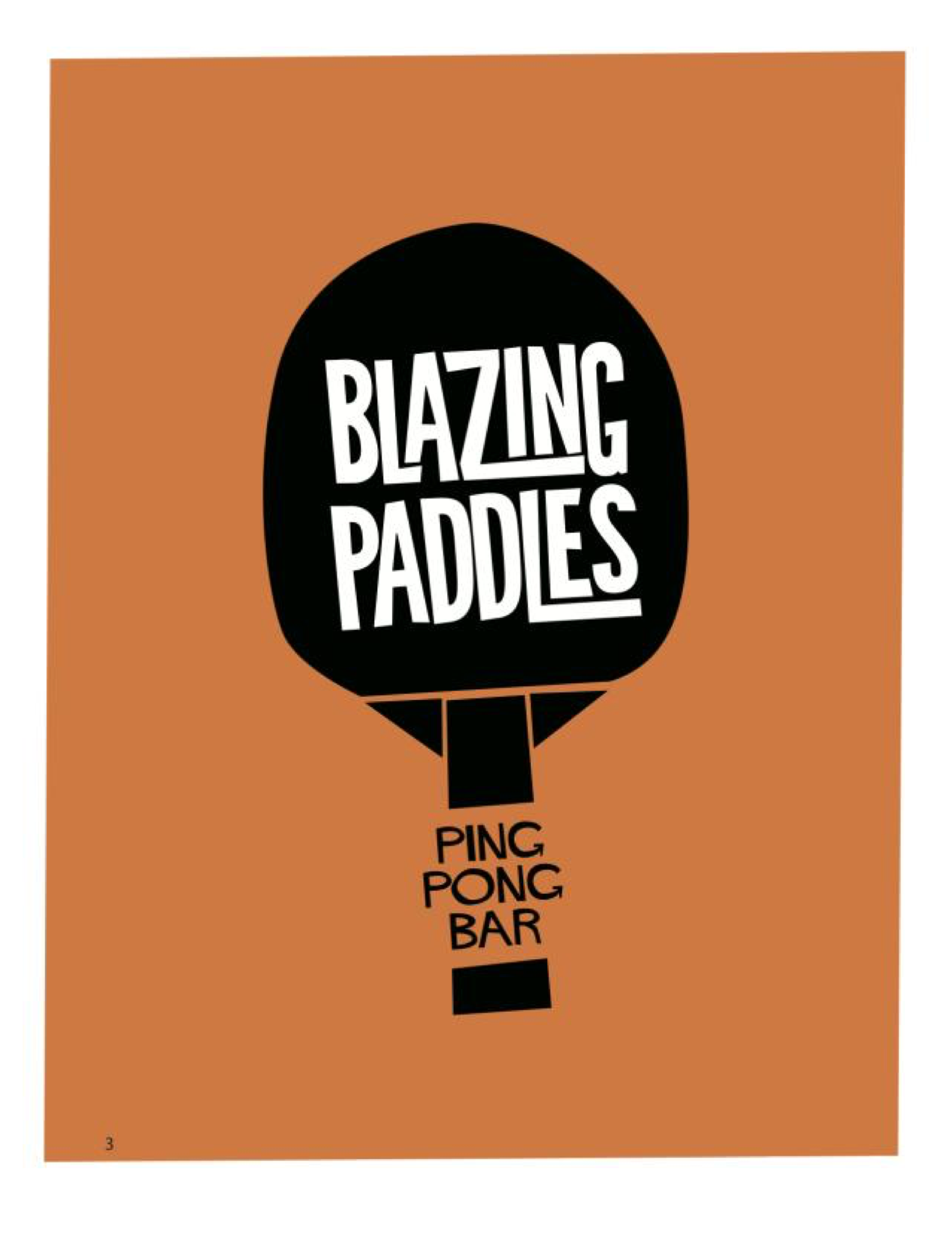Blazing Paddles ping pong bar poster